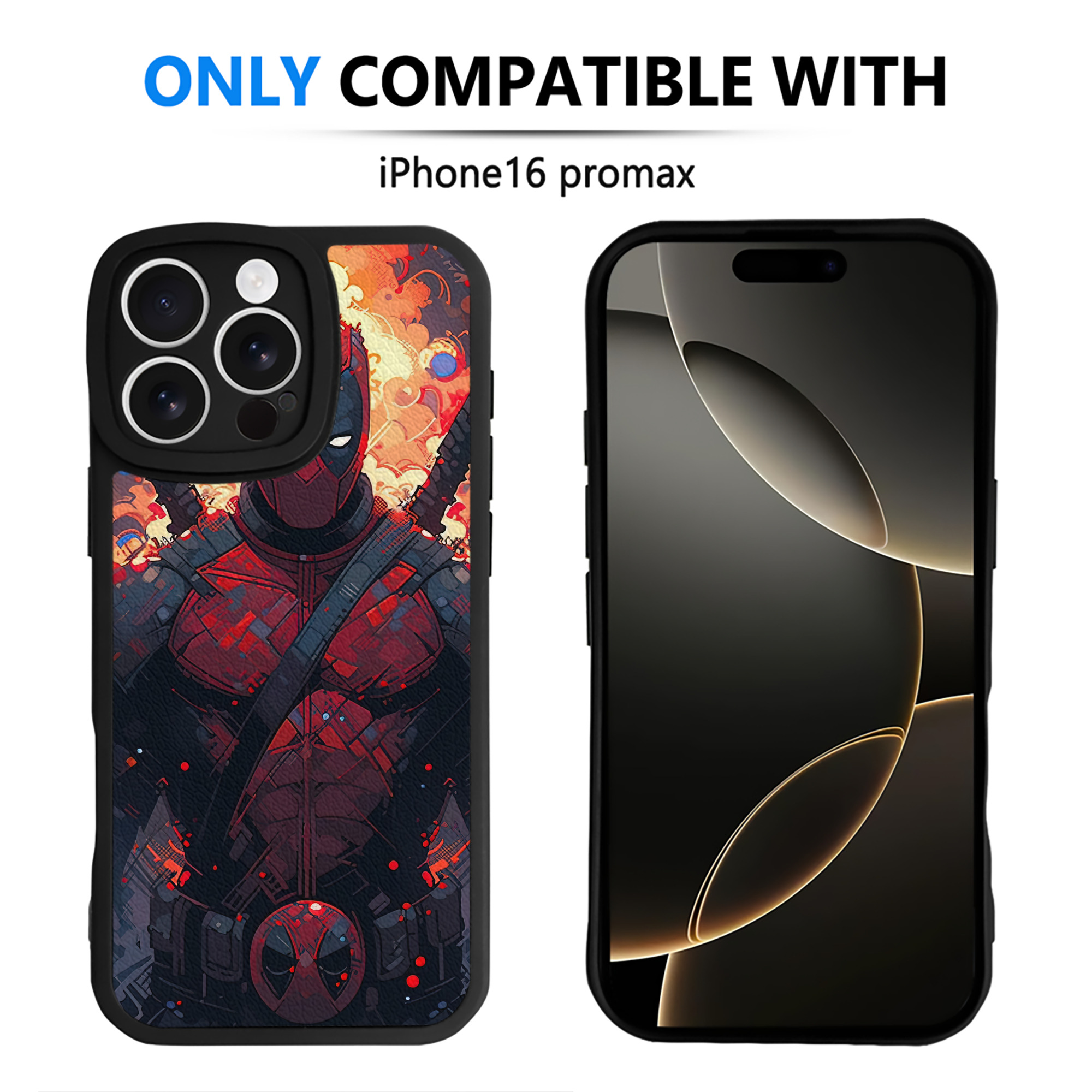 （画像用） Deadpool デッドプール 【iPhone 16シリーズ対応】シリコンスマホケース（レザー調） 材質：シリコン